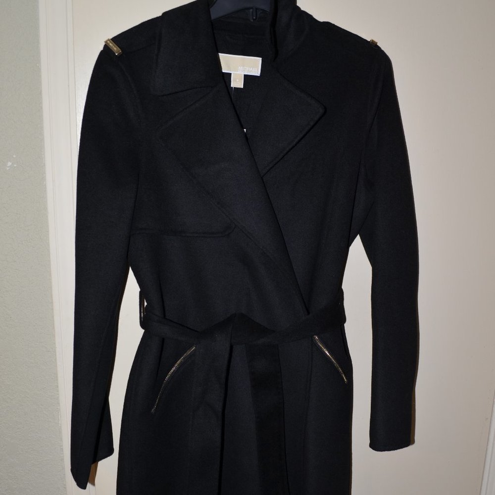 Michael Kors Wool Long Black Winter Coat